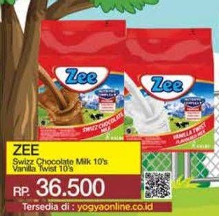 Promo Harga ZEE Susu Bubuk Swizz Chocolate, Vanilla Twist per 10 sachet 40 gr - Yogya