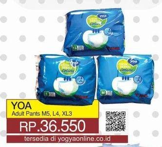 Promo Harga YOA Adult Diapers Pants M5, L4, XL3  - Yogya