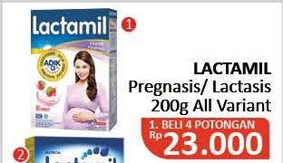 Promo Harga LACTAMIL Pregnasis Susu Bubuk Ibu Hamil/Lactasis Susu Bubuk Ibu Menyusui  - Alfamidi