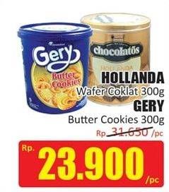 HOLLANDA Wafer Coklat 300 g/ GERY Butter Cookies 300 g