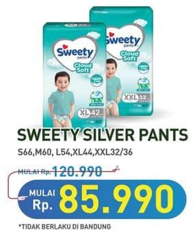 Promo Harga Sweety Silver Pants S66, M60, L54, XL44, XXL32, XXL36 32 pcs - Hypermart