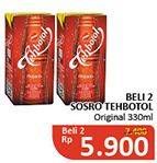 Promo Harga Sosro Teh Botol Original per 2 pcs 330 ml - Alfamidi