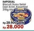 Promo Harga Imperial Biscuit Susu Selai Dan Krim Assorted 216 gr - Indomaret