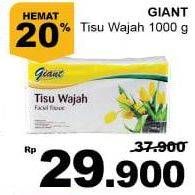 Promo Harga GIANT Tisu Wajah 1000 gr - Giant