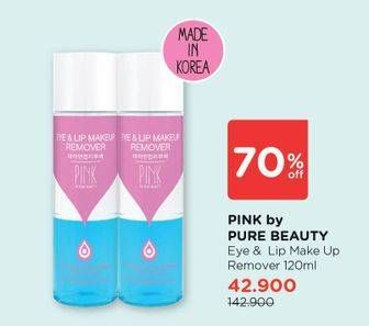Promo Harga PINK BY PURE BEAUTY Eye Make Up Remover 120 ml - Watsons