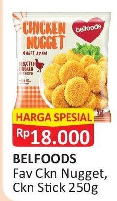 Promo Harga Belfoods Favorite Chicken Nugget, Chicken Stick  - Alfamart