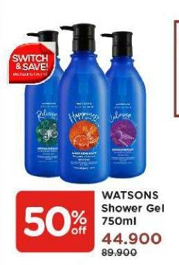 Promo Harga WATSONS Aromatheraphy Shower Gel 750 ml - Watsons