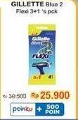 Promo Harga Gillette Blue II Flexi 4 pcs - Indomaret