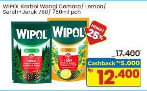 Promo Harga Wipol Karbol Wangi Cemara, Lemon, Sereh Jeruk 750 ml - Indomaret
