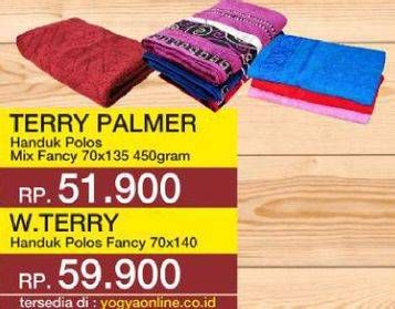 Promo Harga Terry Palmer Handuk Polos Mix Fancy 70x135 450gr, W. Terry Handuk Polos Fancy 70x140  - Yogya