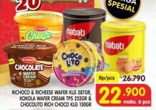 Promo Harga Nabati Bites/Kokola Wafer Cream/Sobisco Choco Lito Rich   - Superindo