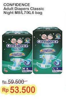 Promo Harga Confidence Adult Diapers Classic Night XL6, M8, L7 6 pcs - Indomaret