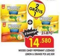 Promo Harga Woods Peppermint Lozenges Lemon, Orange 6 pcs - Superindo