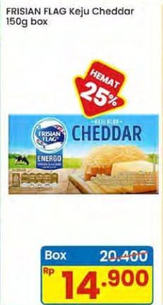 Promo Harga Frisian Flag Cheddar Cheese Box 150 gr - Indomaret