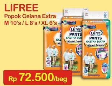 Promo Harga Lifree Popok Celana Ekstra Serap M10, L8, XL6  - Indomaret