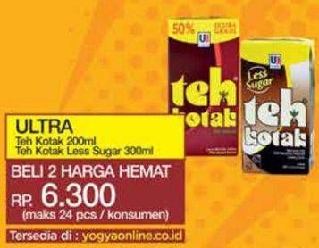 Promo Harga Ultra Teh Kotak Less Sugar 300 ml - Yogya