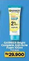 Promo Harga Garnier Bright Complete 3-in-1 Anti Acne Facial Wash 90 ml - Indomaret