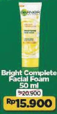 Promo Harga GARNIER Bright Complete Face Wash 50 ml - Alfamart