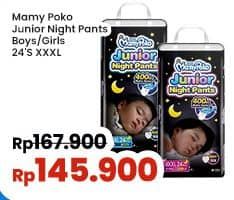 Promo Harga Mamy Poko Pants Junior Night XXXL24 24 pcs - Indomaret