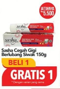 Promo Harga SASHA Toothpaste Siwak 150 gr - Carrefour