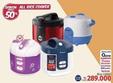 Promo Harga PHILIPS Rice Cooker/SANKEN Rice Cooker/COSMOS Rice Cooker/SHARP Rice Cooker/MASPION Rice Cooker  - LotteMart