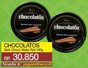 Promo Harga CHOCOLATOS Wafer Roll Cokelat Dark 190 gr - Yogya