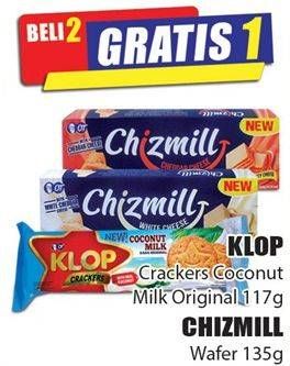 Promo Harga KLOP Crackers Coconut Milk 117g / Wafer 135g  - Hari Hari