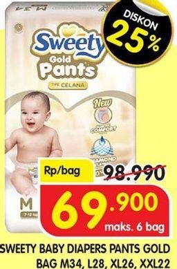 Promo Harga Sweety Gold Pants L28, M34, XL26, XXL22 22 pcs - Superindo