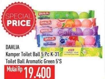 Promo Harga DAHLIA Toilet Color Ball Aromatic Green 5 pcs - Hypermart