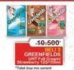 Promo Harga Greenfields UHT Full Cream, Strawberry 105 ml - Alfamidi