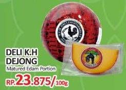 Promo Harga Deli K.hdejong Mature Edam Ball per 100 gr - Yogya