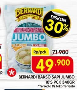 Promo Harga Bernardi Bakso Sapi Jumbo 340 gr - Superindo