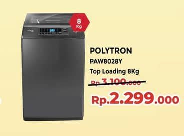 Promo Harga Polytron PAW 8028 Mesin Cuci 1 Tabung 8kg  - Yogya