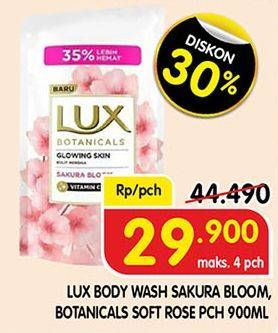Promo Harga LUX Botanicals Body Wash Sakura Bloom, Soft Rose 900 ml - Superindo