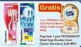 Promo Harga PEPSODENT Sikat Gigi Double Care Clean Medium, Sensitive Soft 3 pcs - Indomaret
