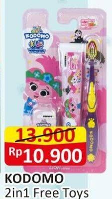 Promo Harga Kodomo Toothpaste & Toothbrush Kids 6+ Pro 2 in 1 2 pcs - Alfamart