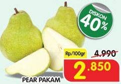 Promo Harga Pear Packham per 100 gr - Superindo