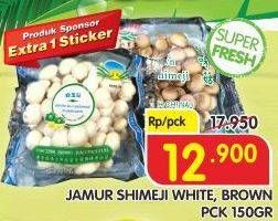 Promo Harga Jamur Shimeji Cokelat, Putih 150 gr - Superindo