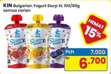Promo Harga KIN Bulgarian Yogurt Slurp XL All Variants 100 gr - Indomaret