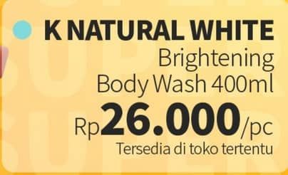 Promo Harga K Natural White Body Wash 400 ml - Guardian