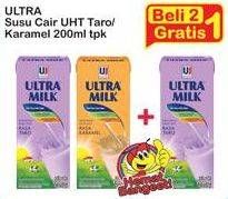 Promo Harga ULTRA MILK Susu UHT Taro, Karamel 200 ml - Indomaret