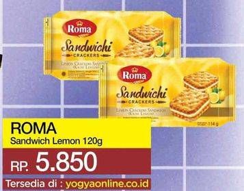 Promo Harga ROMA Sandwichi Crackers Krim Lemon 114 gr - Yogya