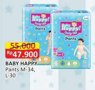 Promo Harga Baby Happy Body Fit Pants L30, M34 30 pcs - Alfamart