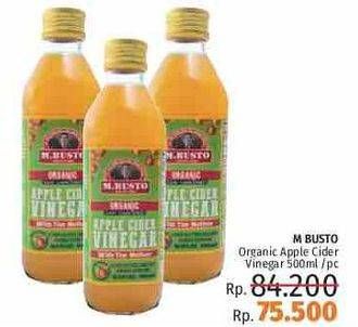 Promo Harga M.BUSTO Organic Apple Cider Vinegar 500 ml - LotteMart