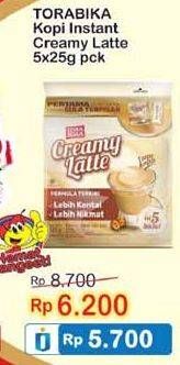 Promo Harga Torabika Creamy Latte per 5 sachet 25 gr - Indomaret