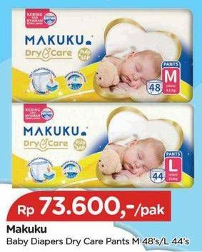 Promo Harga Makuku Dry & Care Celana L44, M48 44 pcs - TIP TOP
