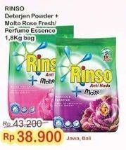 Promo Harga RINSO Molto Detergent Bubuk Rose Fresh, Perfume Essence 1800 gr - Indomaret