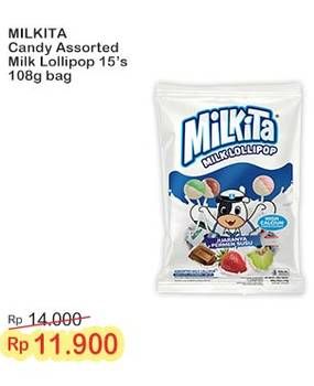 Promo Harga Milkita Milk Lollipop Assorted 172 gr - Indomaret