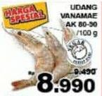 Promo Harga Udang Vanamae AK 80-90 per 100 gr - Giant