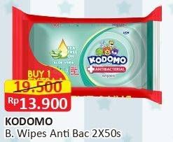 Promo Harga KODOMO Baby Wipes Anti Bacterial 50 pcs - Alfamart
